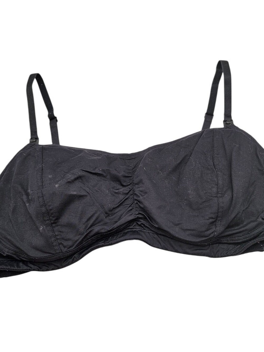 Motherhood Maternity Womens Sz XL Nursing Bra Solid Black Cotton